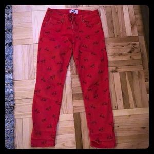 Paige Denim Kylie Crop Red Bicycle